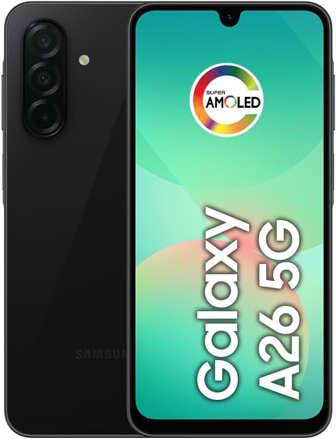 SAMSUNG Galaxy A26 5G 2025 with AI | 256GB, 8GB, Dual SIM | 6.7″ 120Hz AMOLED, IP67 Water Resistant, Android 15 | International Model Factory Unlocked for T-Mobile, Global | 25W Charger Bundle (Black)