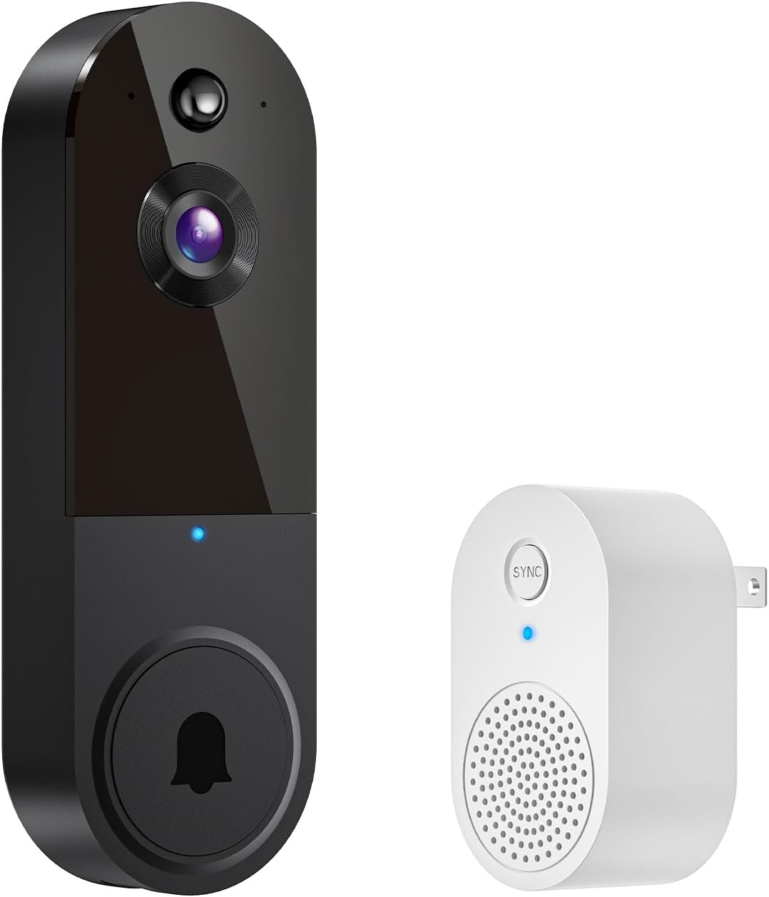 1080p Wireless Video Doorbell Camera, AI Human Detection, 2-Way Talk, Live View, Night Vision, Cloud Storage, 2.4G WiFi Only, Battery Powered, Indoor Outdoor Surveillance (Black)