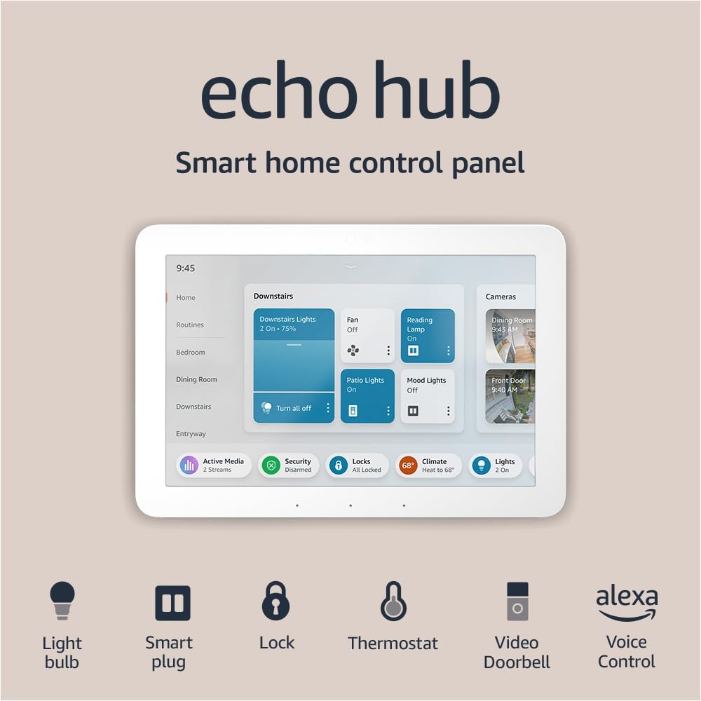 Amazon Echo Hub, 8” smart home control panel, Designed for Alexa+, Compatible with thousands of devices