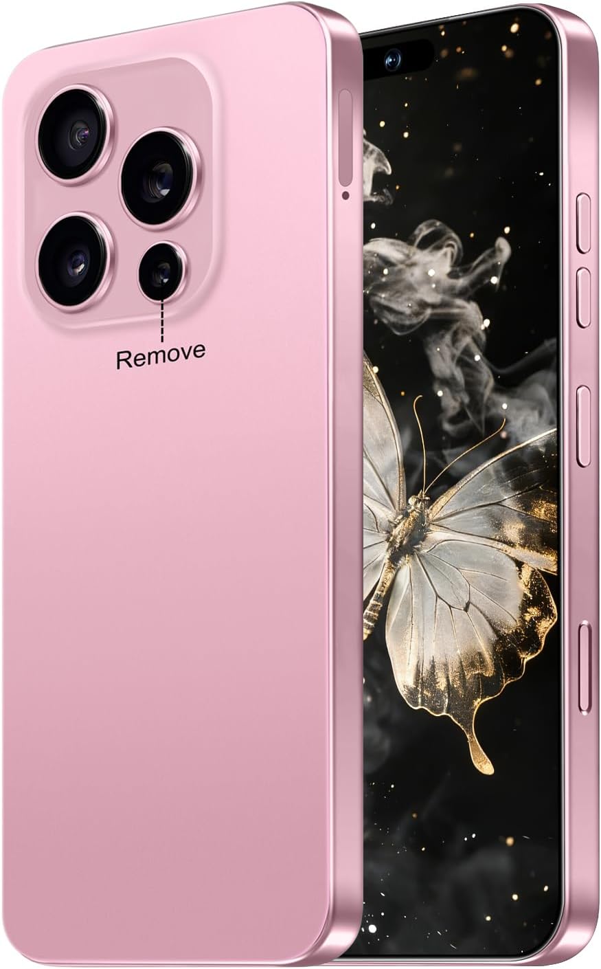 16 PM Smartphone Unlocked Cell Phone, 6.99“ HD Screen5G Phone, 16+512GB phoneunlocked, Android 14.0, 68+108MP Zoom Camera, Fingerprint Button Unlock-and take Photos (Pink)