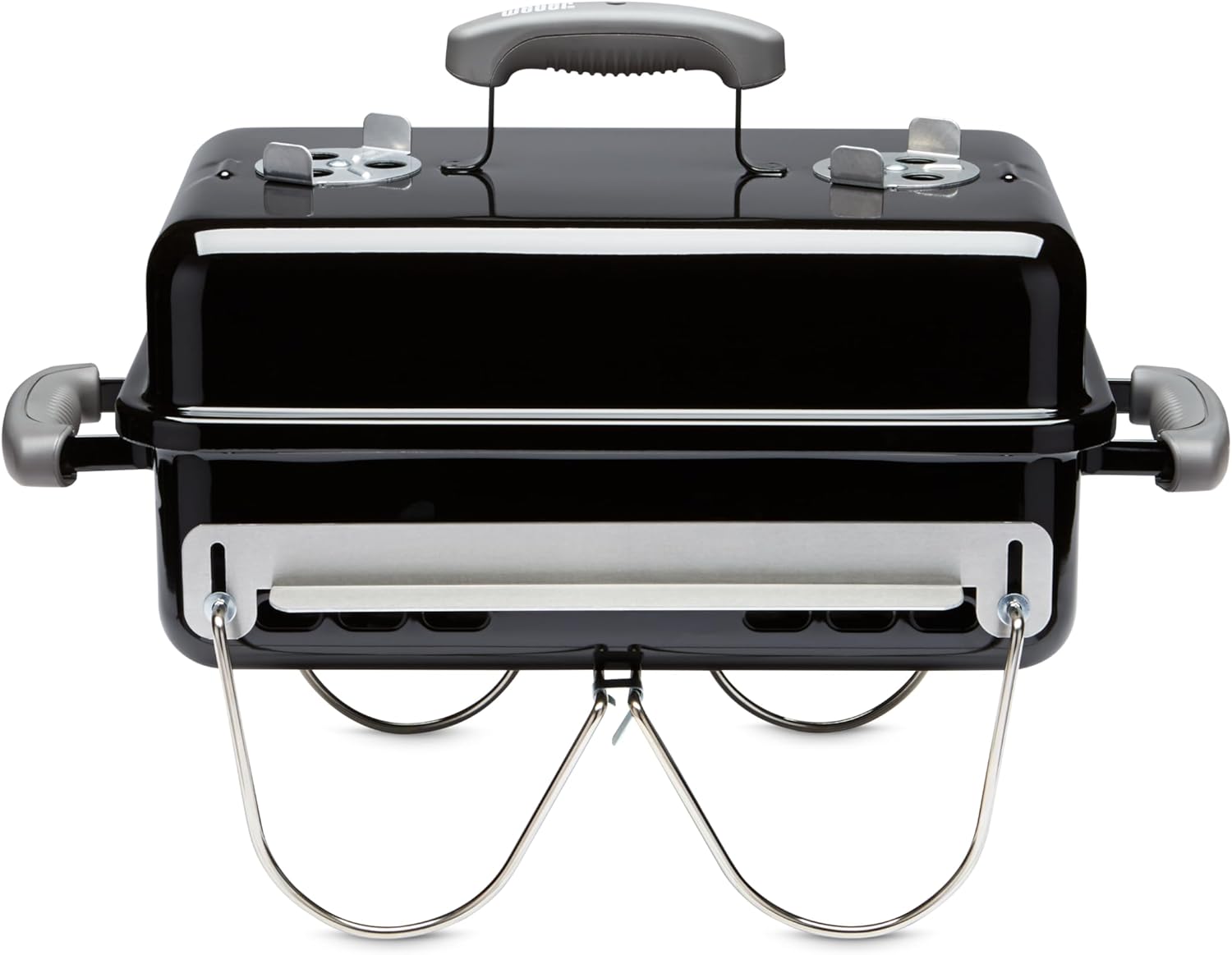 Weber Go‑Anywhere Charcoal Grill – Compact Portable BBQ Grill for Camping, Tailgating & Outdoor Cooking with 2‑Piece Cooking Grate & Precise Airflow Dampers