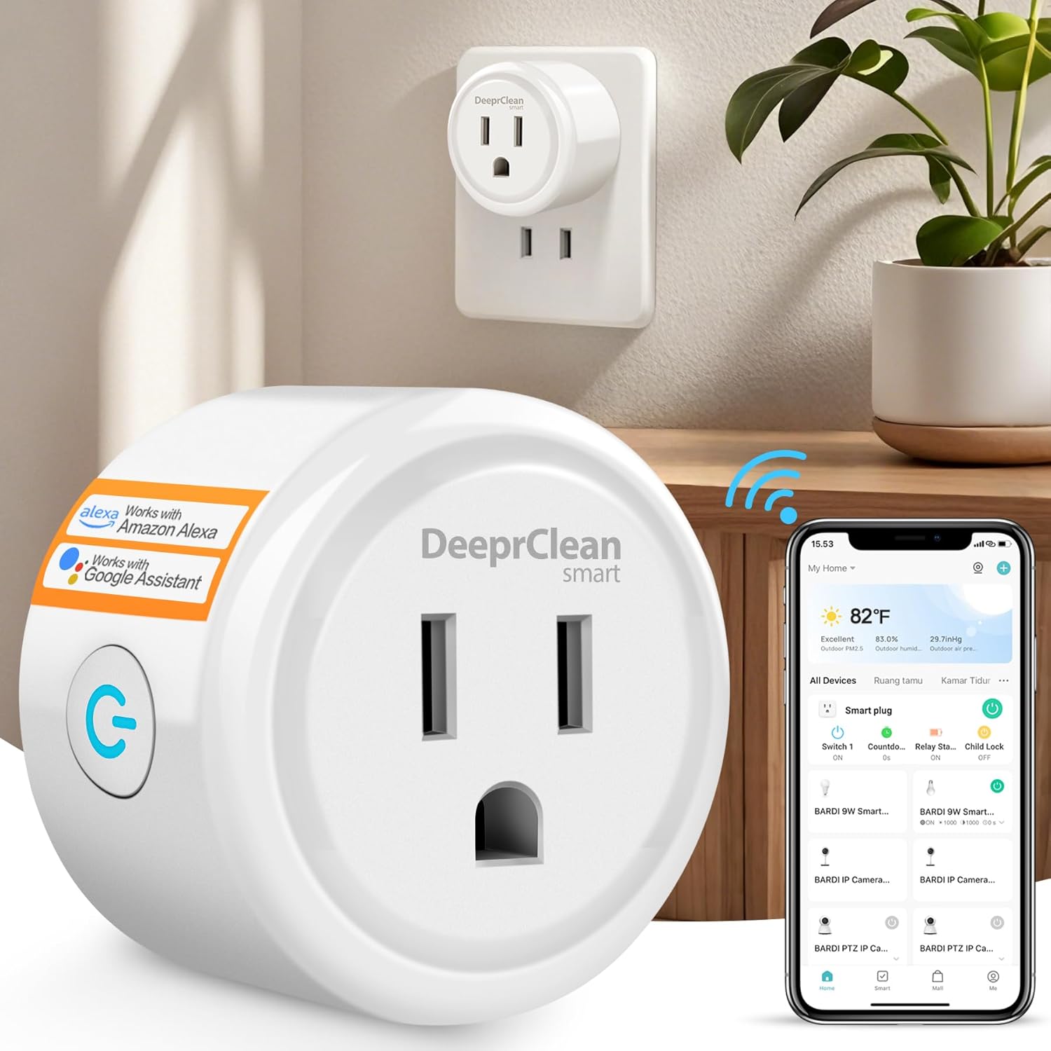 Mini Smart Plugs That Work with Alexa, Wifi Socket Compatible with Google Assistant, App Controlled Outlet with Timer & Schedule, 2.4GHz Wi-Fi Only Wireless Plugs Outlet for Smart Home Life