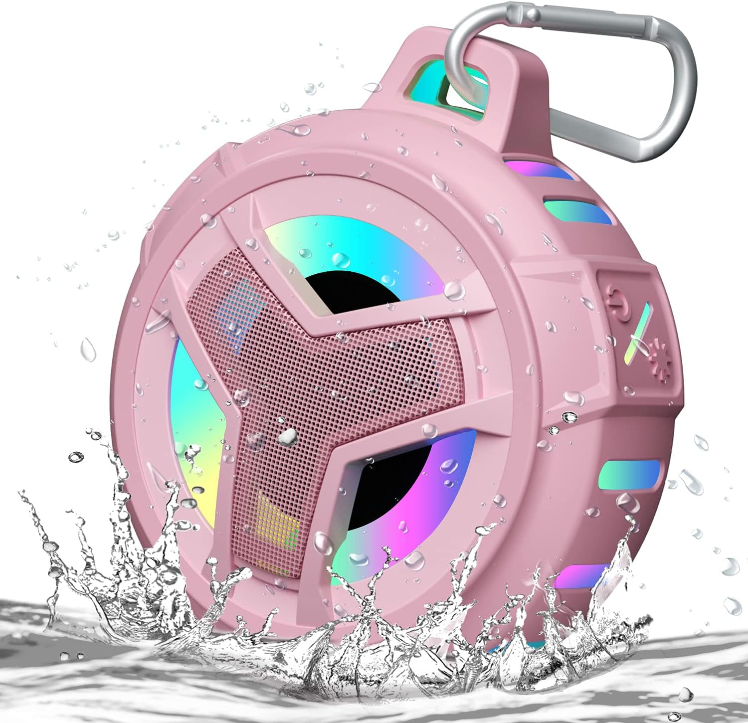 EBODA Bluetooth Shower Speaker, IP67 Waterproof Portable Wireless Small Speakers, Floating, 24H Playtime for Home, Beach, Pool, Kayak, Hiking, Boat Accessories, Gifts for Women, Girls – Pink