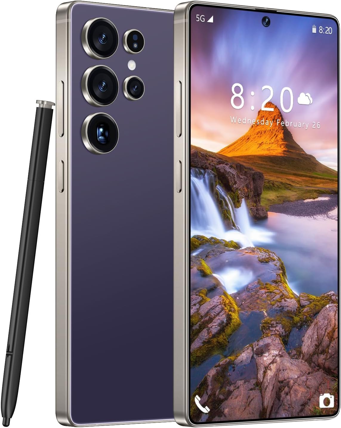 I25 Ultra Unlocked Cell Phone, Built in Pen, Smartphone Battery 7000mAh, 6.99″ HD Screen Unlocked Phones, 16+512GB 5G The Phone Android 14, Face ID/Fingerprint Lock/GPS (Deep Purple)
