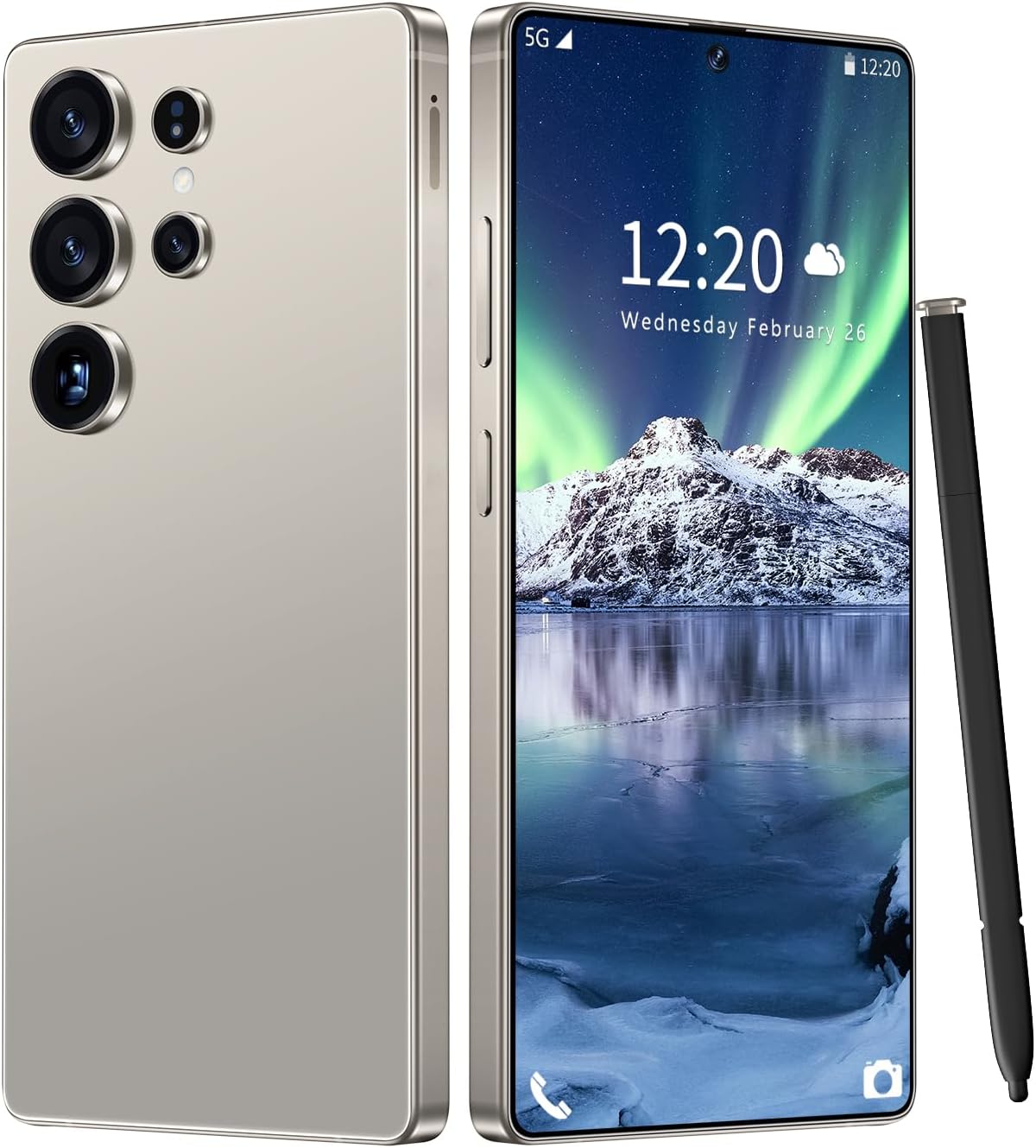 I25 Ultra Unlocked Phone 16+1TB,Built in Pen The Phone,Battery 7000mAh 6.99″ HD Screen,Android 14 Smartphone,Face ID/5G/Fingerprint Lock/Dual SIM/GPS (Grey, 16+1TB)
