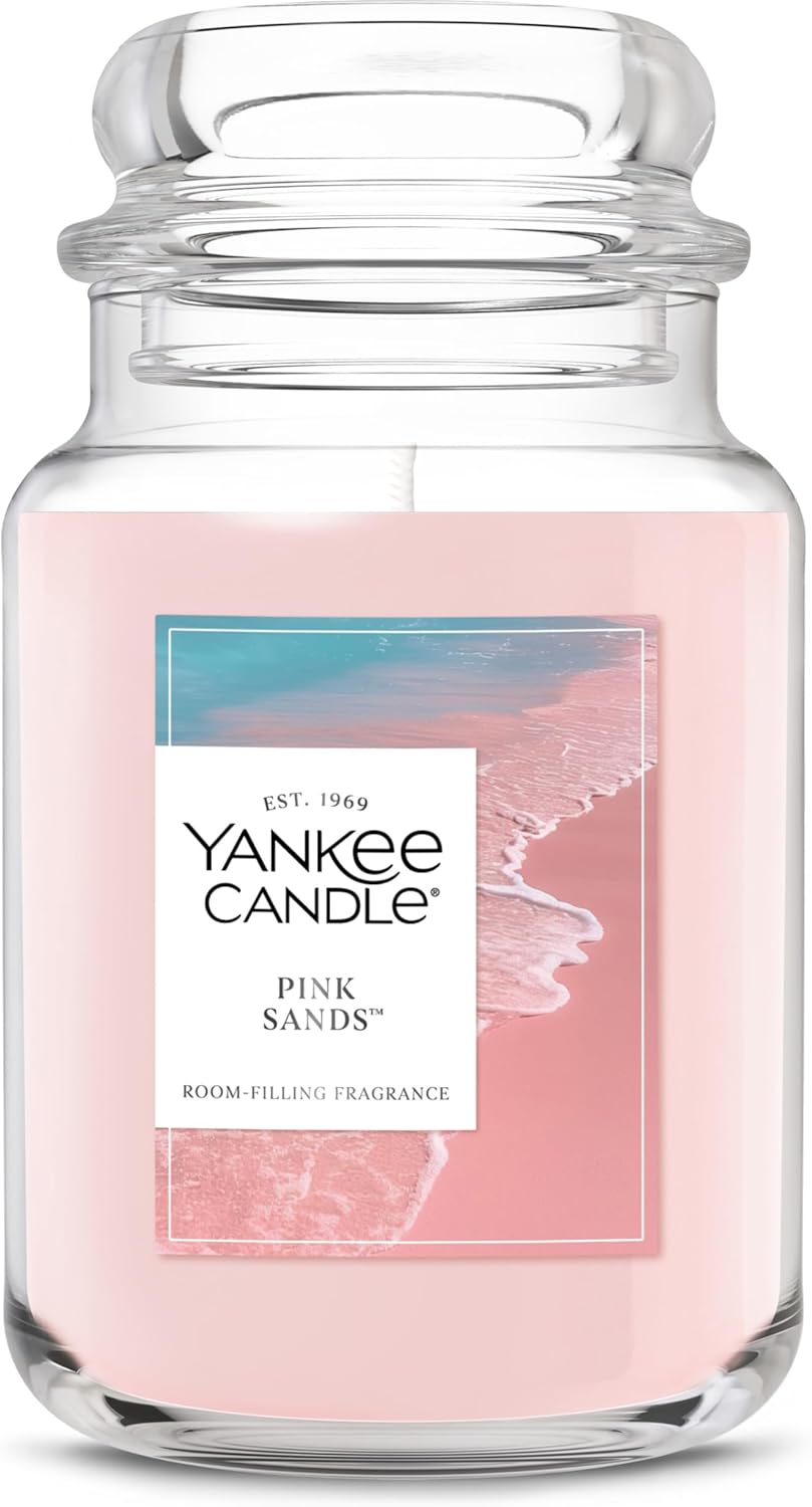 Yankee Candle Pink Sands Scented Candle, 22oz Large Jar with up to 150 Hour Burn Time, Giftable, Birthdays