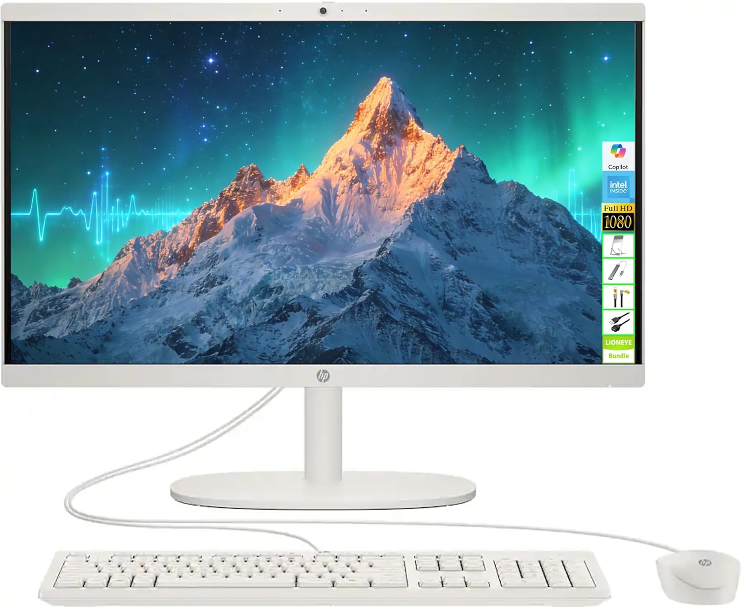HP 21.5″ FHD All-in-One 2026 Upgraded Desktop Computer, Intel 4-Core CPU, 16GB RAM, 128GB Storage, Built-in Webcam/Mic/Wi-Fi/Bluetooth, USB-A/C/HDMI, RJ-45, Keyboard&Mouse, Windows 11 Home, LE Bundle