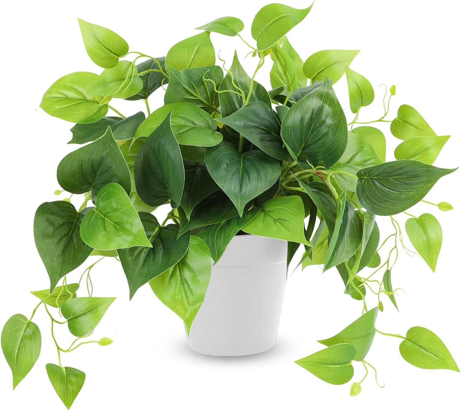 CEWOR Artificial Plants Fake Pothos with Plastic Pot Artificial Potted Plant for Home Office Bedroom Indoor Outdoor Decor 1 Pack