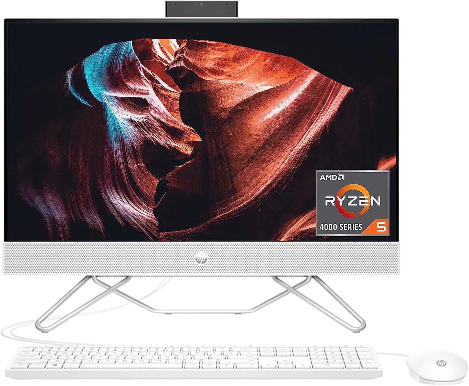 HP All-in-One PC, 23.8″ FHD Micro-Edge Touchscreen Display, AMD Ryzen 5 Processor, AMD Radeon Graphics, 12 GB RAM, 512 GB SSD, Windows 11 Home, Wi-Fi (24-cb1142)