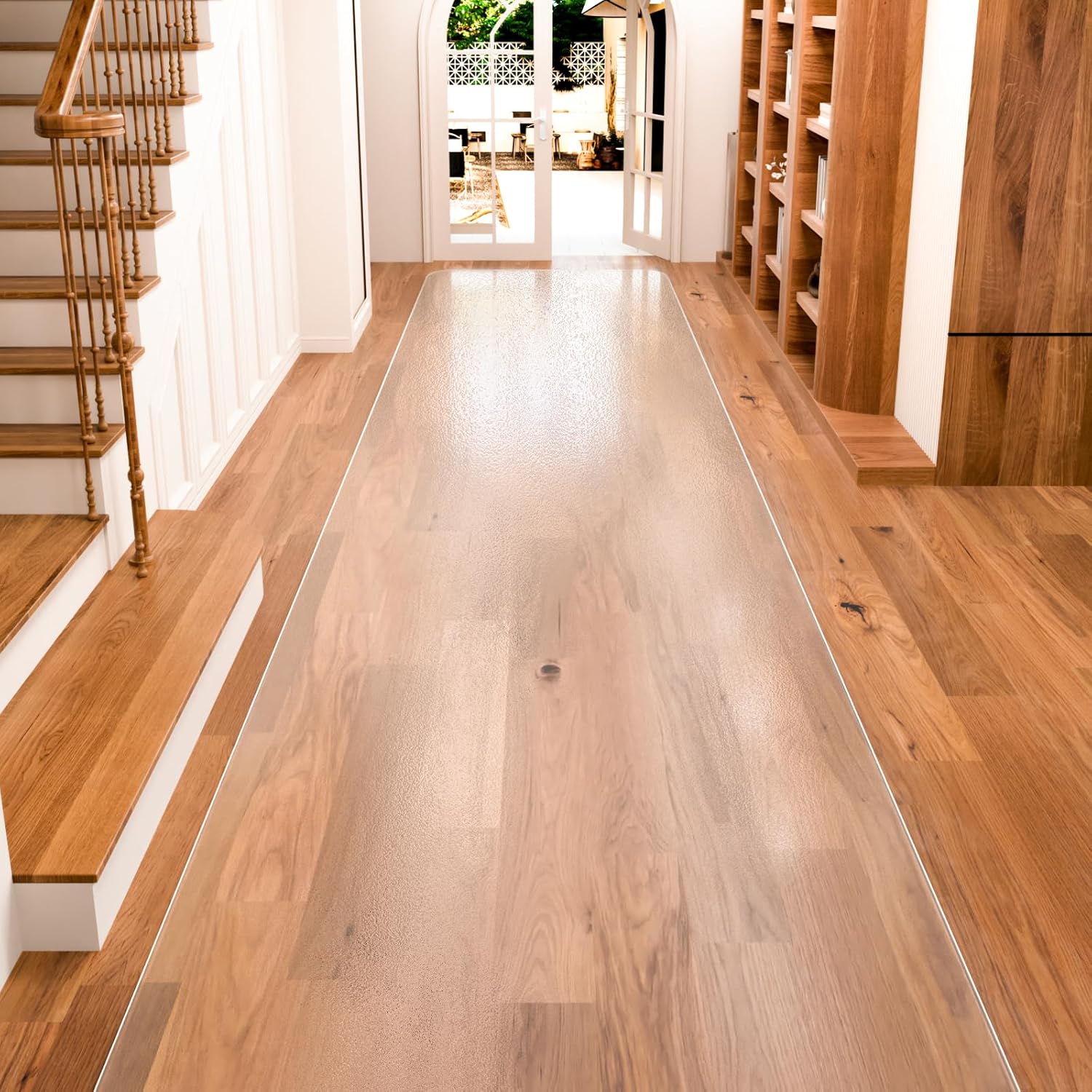 Clear Runner Rug 3’x10′ for Hallway – Non Slip Waterproof Vinyl Carpet Protector, Plastic Floor Mat Runner for Kitchen, Entryway, Laundry, Indoor Outdoor High Traffic Areas