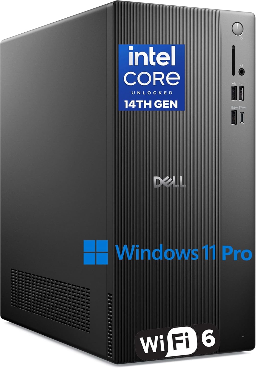 Dell 2026 Tower PC Ect1250 Desktop Computers for Home & Business, Copilot AI, 14th Gen Intel Processor, 16GB DDR5 RAM, 1TB PCIe SSD, WiFi 6, Bluetooth, DisplayPort, HDMI, Type-C, Windows 11 Pro