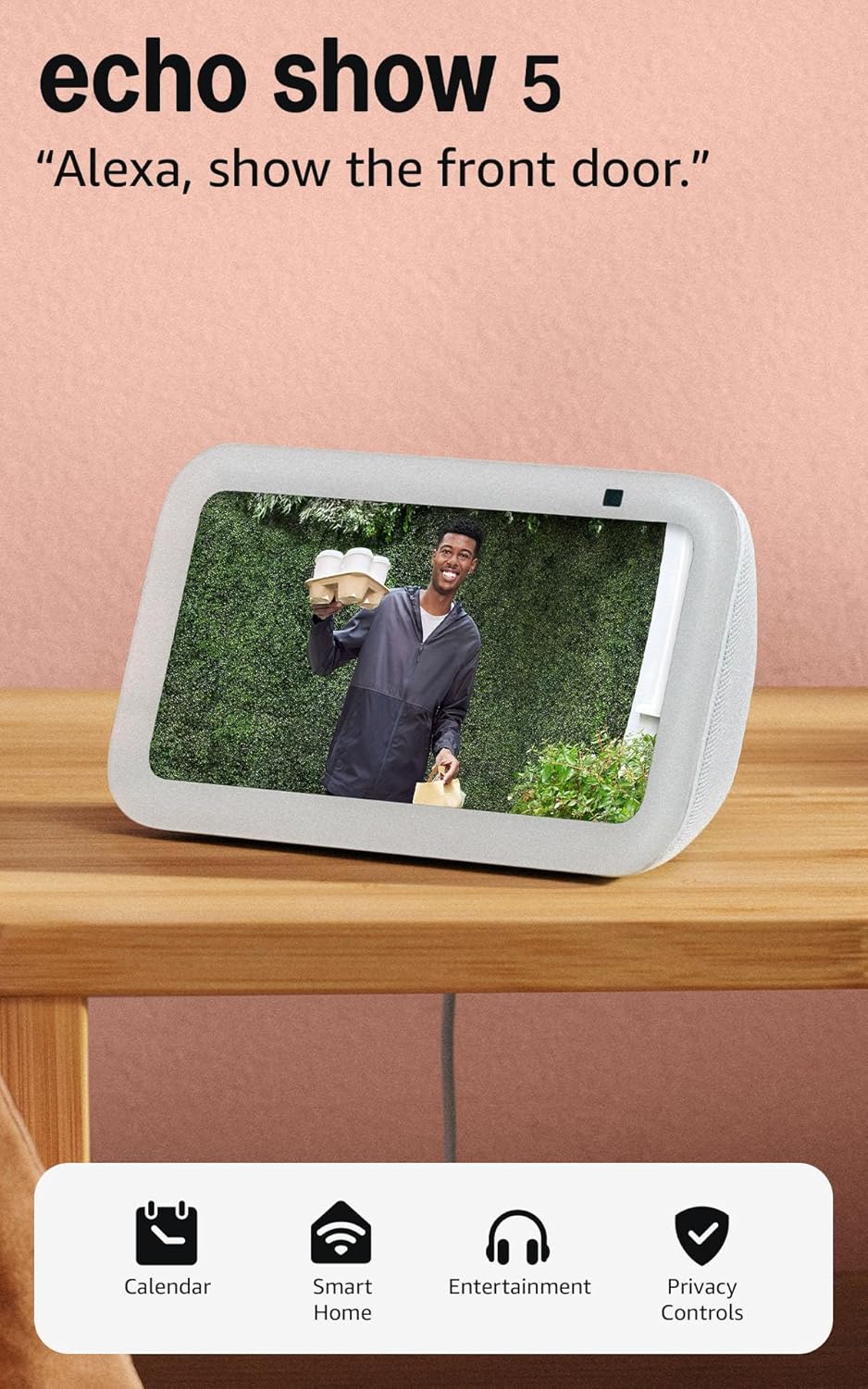 Amazon Echo Show 5 (newest model), Smart display, Designed for Alexa+, 2x the bass and clearer sound, Glacier White