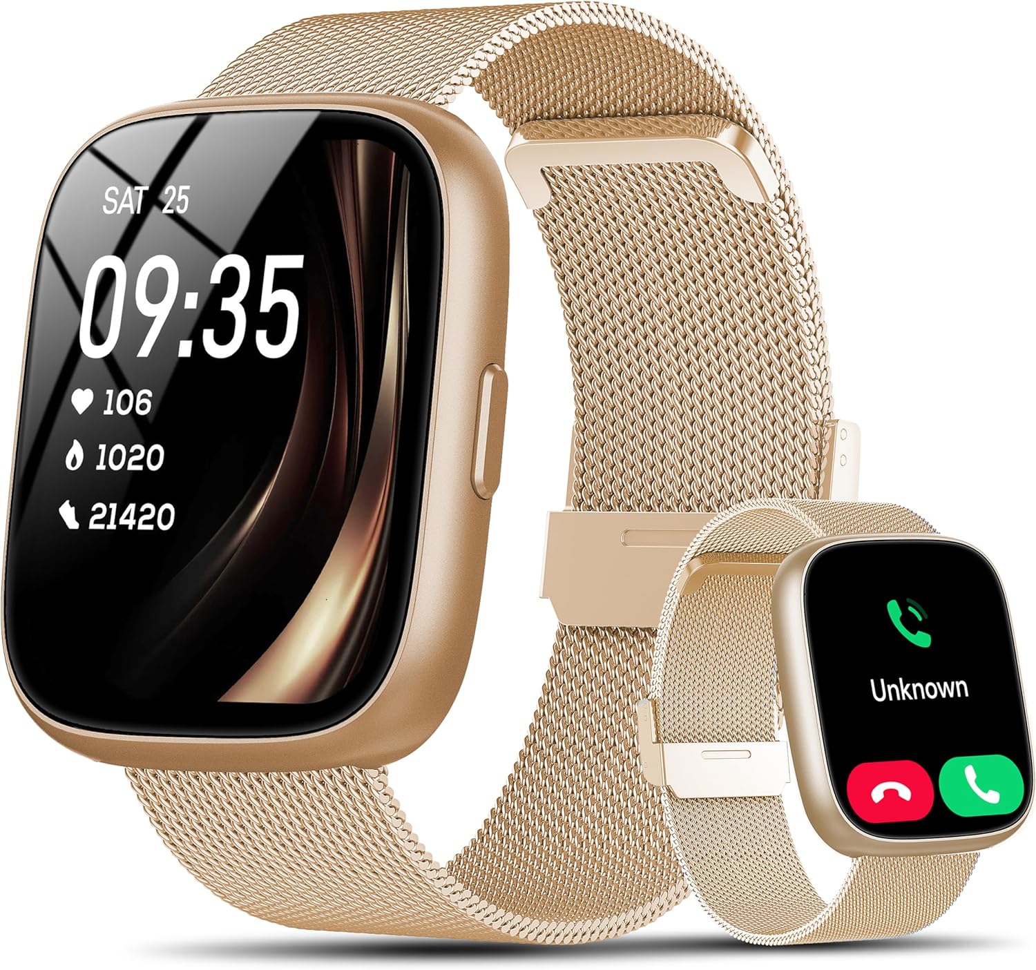 Smart Watch for Women with Alexa Built-in, 1.83″ HD Touchscreen Fitness Tracker with Bluetooth Calls, Heart Rate/Sleep Monitor, 120+ Sports Fitness Watch, IP68 Waterproof Smartwatch for Android iOS